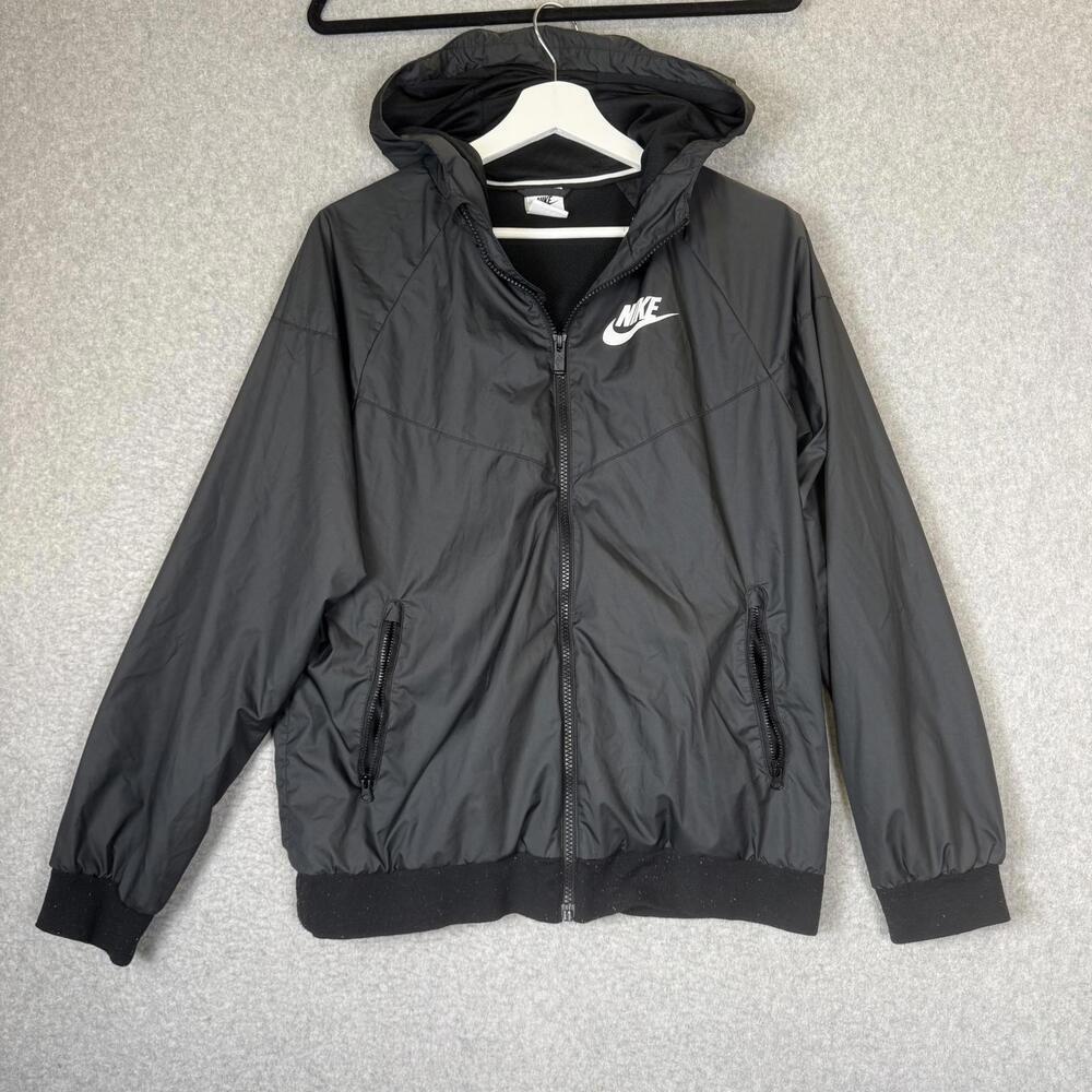 Nike Boys windrunner XL Black Full Zip Track Jacket Windbreaker Hooded